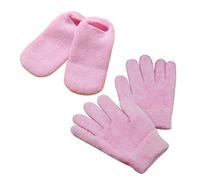 Outanaya Moisturizing Gel Gloves and Spa Socks Set for Dry Cracked Feet and Hands Skin Softening Infused with Essential Oils Suitable for Spa Treatments 2 Pairs
