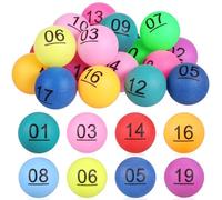 Outanaya Multicolored Numbered Table Tennis Balls 1-20 for Lucky Draws and-The-Go Group Games