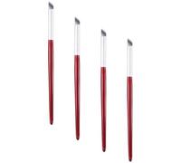 Outanaya nail art brush 4pcs Red Fiber for Fine Drawing and Drawing Lines, Nail Salons, Beginner, Create Beautiful Nail Work, Easy to Hold