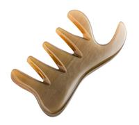 Outanaya Natural Ox Horn Comb for Scalp and Body Massage Ergonomic Tail Shape Design, Scraping Massage Tool for Back and Leg Relaxation Suitable the Elderly
