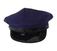 Outanaya Octagonal Blue Captain Chauffeur Hat for Adults Classic Newsboy Cap Shape with Breathable Polyester and Artificial Leather Comfortable Fit for Dressup Activities and Festive