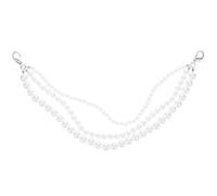 Outanaya Pearl Shoe Chain Charm for Sneakers, Three-Layer High Gloss Handwoven Fishing Line Boot Chain, White Shoe Lace Jewelry Decoration for Women