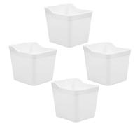 Outanaya Pegboard Resistance to Deformation and Simple Installation 4pcs White Cups Storage Bin with Hooks, Abs Material Hanging Cup Holders for Pegboard Wall Organizer for Home Craft