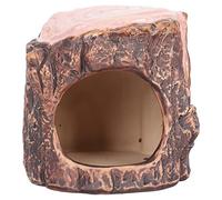 Outanaya Pet Rest Nest Ceramic Hideout Easy to Carry Multi-purpose Simple Natural Imitation Wood Design for Pet Living Gerbils Little Squirrel