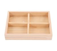 Outanaya Pine Wood Jewelry Tray with 4 Compartments, Multi-section Jewelry Storage Organizer for Rings and Accessories, Desktop Display Tray for Household Use