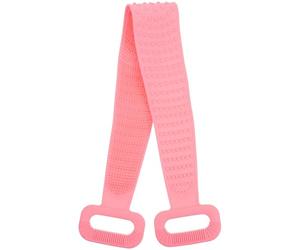 Outanaya Pink Silicone Shower Brush for Home and Bathroom Use with Bathing Massage and Accelerating Features, Exfoliating Back Scrubber for Gentle Skin Care