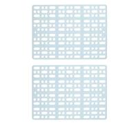 Outanaya Plastic Rabbit Foot Mats Square 2 Pcs for Cage with 4 Fixed Tabs, Blue Pet Foot Pads Preventing Sprain and Waste Contact, Suitable for Puppy Cage and Chinchilla Use in House