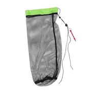 Outanaya Portable Foldable Nylon Mesh Fish Keeper Bag with Ground Stake for Safe Catch Release Fishing Compact Concealed Drawstring Basket for Outdoor Sports Traveling and Diving