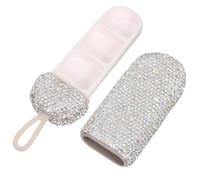Outanaya Portable Waterproof Travel Pill Organizer with 3 Compartments, Rhinestone Plastic Medicine Box for Daily Supplies and Trips, Small Cute Bling Nursing Pill Case