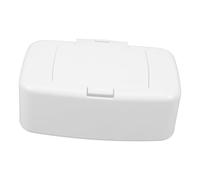 Outanaya Portable White Plastic Wipes Dispenser Box with Push Button, Refillable Wet Tissue Holder for Room, Living Room, and Bedroom Storage