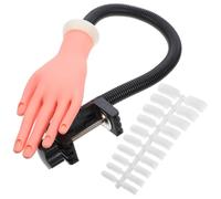Outanaya Practice Hand Model for Nails with 100 Artificial Nail Tips Flexible Silicone Manicure Trainer with Stand Practice and Training in Professional