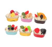 Outanaya Realistic Artificial Cake Dessert with Foil Cupcake Boxes Faux Pastry Food Models for Staging Photography Kitchen Bakery Home Decoration and Display
