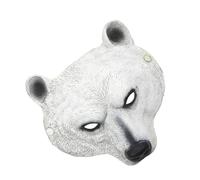 Outanaya Realistic Material Polar Mask Elastic with for Adults Comfortable Pu, White Polar Bear Costume Accessory and for Carnival and Cosplay Events