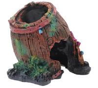 Outanaya Resin Reptile Hiding Hut Feeding Box Habitat Smooth Edges Brown for Desert Aquarium and Pet's Habitat Suitable for Hermit Crab Snake