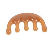 Outanaya Resin Wide Tooth Massage Comb for Scalp Care and Relaxation Amber Color Portable Five-prong Acupoint Massager for Hair Growth Suitable for Home Use