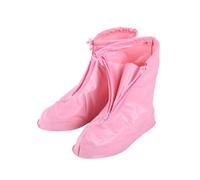 Outanaya Reusable Non-slip Pvc Rain Shoe Covers for Zipper Closure, Lightweight and Easy to Carry Overshoes for Outdoor Use in Institutions and Hotels, Pink Xl