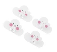 Outanaya Self Adhesive Wall Hooks Sticky Hanger Cloud Shaped White 24pcs PVC for Storing and Organizing Seamless Wall Mounted Hooks Leashes and Scarves for Kitchen and Glass