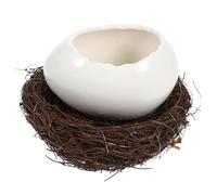 Outanaya Serving Dishes Featuring Decoration and Dessert Storage Functions Easter Ceramic Eggshell Snack Bowl with Modern Design and Simple Style in White Ceramic for Home and Hotels