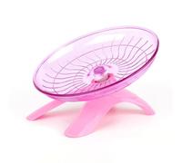 Outanaya Silent Hamster Exercise Wheel with Flying Saucer Design, Plastic Pet Amusement Device, Small Animal Running Disc for Cage Training and Jogging Random Color