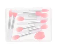 Outanaya Silicone Lip Mask Brush Set with 10 Semi- Red Head Lipstick Applicators and 1 Semi- Red Protective Cover Lip Scrub and Balm Applicator Tool for Makeup