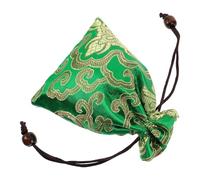 Outanaya Silk Brocade Embroidery Bag Portable Wear Resistant Drawstring Pouch Elegant Fortune Bag Shape 5.31x3.93x0.20in Traditional Purses Travel Daily Use for Small Items and Singing Bowl