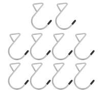 Outanaya Silver Metal Triangle Hanging Hooks Reusable Portable S Shape Hooks 10pcs for Bags and Suitcases for Projects and Home Organisation