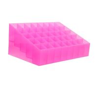 Outanaya Slots Lipstick Storage Box Pink Makeup Organizer for Home and Shop Cosmetic Holder with Space Saving Design Multi Purpose for Lipsticks Earrings and Small Accessories