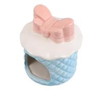 Outanaya Small Pet Bed Ceramic Hamster Cooling Nest Easy to Clean Portable Cartoon Cake Appearance Fun Design Indoor Outdoor Use for Dwarf Hamsters and Flower Mice