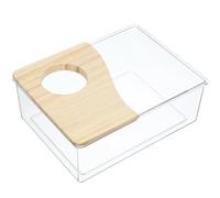 Outanaya Small Pets Shower Room Acrylic Sand Bath Box for Hamsters Multi-Functional Bath Tub with Practical Design for Cage Use