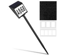 Outanaya Solar Powered House Signs Digital Display and Multiple Installation Options with LED Address Plaque Black Plastic Outdoor House Numbers with Solar Light for Home