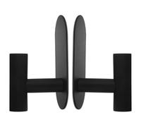 Outanaya Stainless Steel Hanging Hooks 2pcs Black Oval Wall Hanger Hooks Punch Free Self Adhesive for Coat Hat Bag in Bathrooms