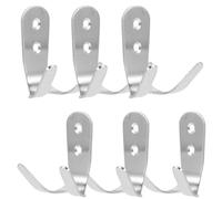 Outanaya Stainless Steel Hooks Simple Style 6pcs with Good Bearing Capacity and Scientific Curve Design for Hanging Scarves and Raincoats Suitable for Wall Mounting in Home Or