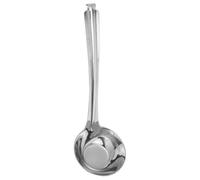Outanaya Stainless Steel Soup Ladle with Ergonomic Handle and Flat Shape for Cooking and Dining, Multipurpose Silver Ladle for Serving Soup and Kitchen Use