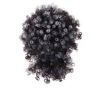 Outanaya Synthetic Curly Ponytail Wig Bangs, High Puff Short Afro Hair Bun for Cosplay and Party, Grey Volume Drawstring Hair Extension for Women