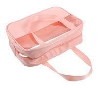Outanaya Travel Makeup Organizer Storage Bag with Simple Design PVC and Pu Material Easy to Carry Beautiful Pink Toiletry Bag for Travel and Daily Life
