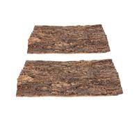 Outanaya Tree Bark Reptile Platform 2Pcs Multi-Use Terrarium Climbing and Hiding Structure for Lizards, Tortoises, and Small Mammals in Pet Habitats (30x20cm)