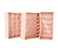 Outanaya Underwear Practical Grids Boxes Multiple with Storage 3pcs Design, Non-woven Fabric Drawer Organisers Tidy for Socks and Ties Bedroom Wardrobe and Dormitory Use