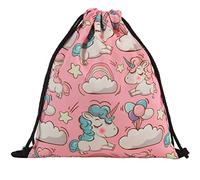 Outanaya Unicorn Drawstring Backpack with Polyester Material and Comfortable Design, for Daily Activities and Outdoor Activities, Fashionable and Unique Party Favor Bag