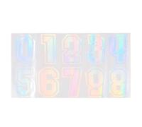 Outanaya Waterproof Reflective Number Stickers for Helmets and Vehicles, Holographic 0-9 Digit Decals for Motorcycle, Baseball, and Football Helmets, Mailbox and Door Sign Stickers