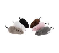 Outanaya Wind-up Plush Mouse Pack Realistic Soft Material for Cats 6pcs Interactive Pet for Indoor Play and Mental Stimulation