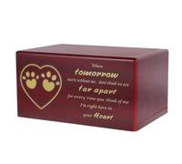 Outanaya Wood Pet Urn for Dog Cat Ashes Pet Memorial Keepsake Box Wooden Funeral Cremation Urn