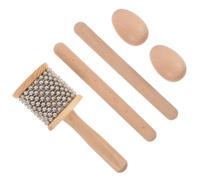 Outanaya Wooden Hand Percussion Instrument Egg Shaker and Cabasa Small Musical Instrument Set with Handheld Rhythm Stick for Outdoor Performances and Classroom Use, Portable Wood and Metal