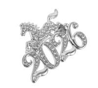 Outanaya Year Horse Brooch Chinese Year Pin Rhinestone Details Metal Lapel Pin for Lunar Spring Festival Dress Sparkling Horse Brooch Zodiac Animal Souvenir