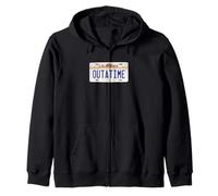Outatime Classic SciFi Retro Future California License Plate Zip Hoodie