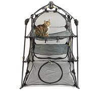 Outback Jack Outdoor Cat Enclosure Kitty Katio/Catio For Indoor (Portable Tent,Outdoor Tent,Cat Tunnel,& Playhouse) Play Tent & Small Animal,Outdoor House,Outside Enclosure, Black