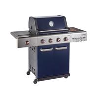 Outback Jupiter - 4 Burner Gas Hybrid BBQ Grill with Side Burner - Blue