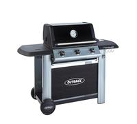 Outback Magnum - 3 Burner Gas BBQ Grill with Side Burner - Black & Silver