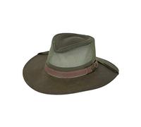 Outback Trading Company Unisex 1472 Kodiak with Mesh Sun-Protective Waterproof Breathable Outdoor Cotton Oilskin Hat, Sage, L