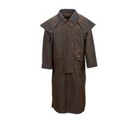 Outback Trading Company Unisex 2056 Stockman Waterproof Breathable Extra-Long Cotton Oilskin Duster Coat, Bronze, L