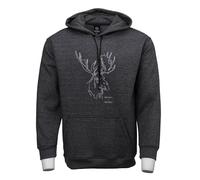 OUTBACK TRADING Men's 40332 Moose Country Graphic Cotton/Polyester Outdoor Hoodie | Kangaroo Pocket | Tie-Adjustable Hood, Charcoal, Large